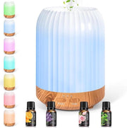 Diffusore ultrasonico da 250 ml con 7 LED a led per l'umidificazione dell'aria - Timer di spegnimento automatico per salone e camera da letto