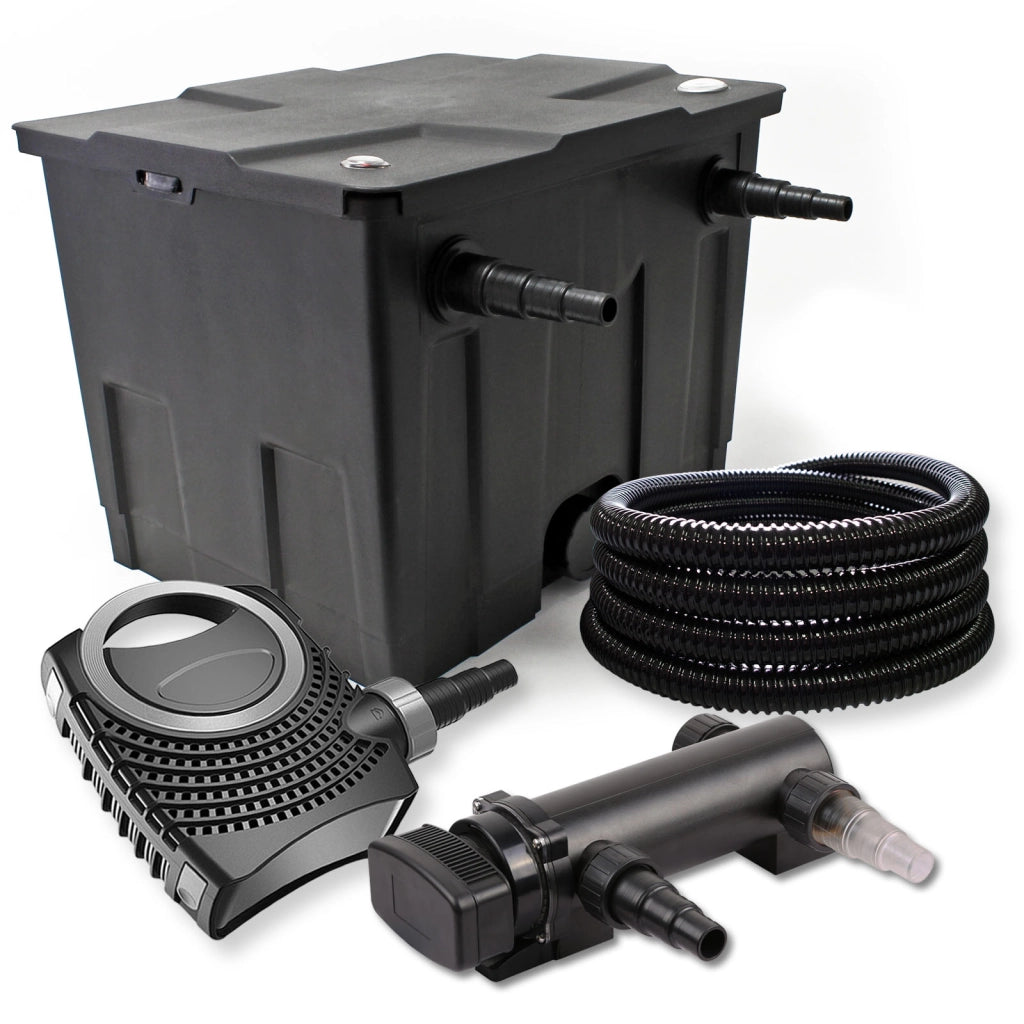 Set Filtro a 1 camera laghetto 12000l Chiarificatore UVC 18W Pompa NEO7000 50W Skimmer Tubo