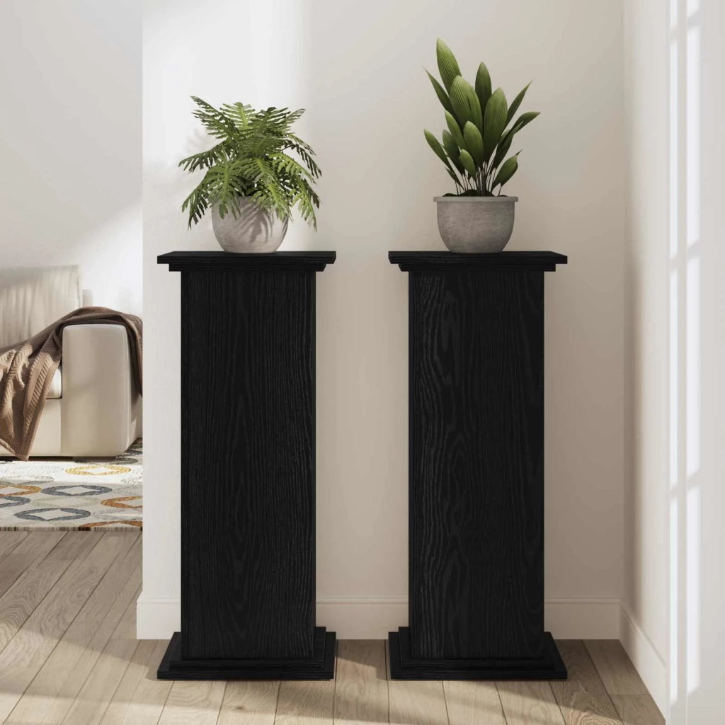 Supporto per piante | Sostegno per piante Rovere Nero 33 x 33 x 100 cm