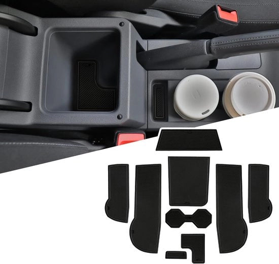 Accessori per T-Cross R-Line Antislip, Set di Pannelli Antiscivolo per Console Centrale con Supporto per Braccio e Portaoggetti Antistatici per T Cross R-Line (Nero)