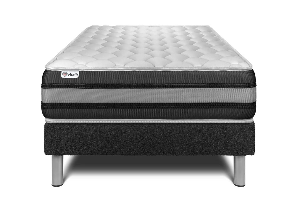 Letto con materasso VITAL SPRING ZEN 120 x 200 cm Rete Kit Nero