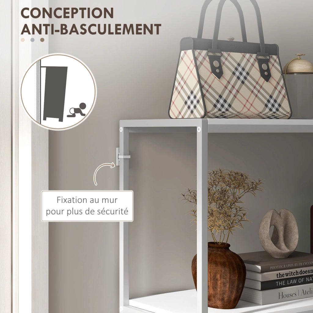 Tavolo console ¨C Zephmum ¨C Bianco metallo 100x30x87 cm