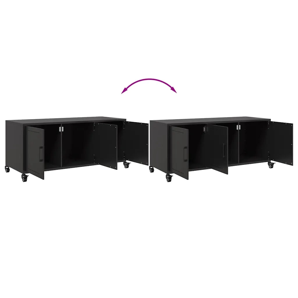 Mobile TV Nero 100,5x39x43,5 cm in Acciaio