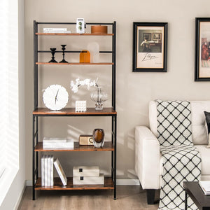 Scaffale da Cucina con 5 Ripiani, Mobile Porta Microonde con Ripiani Aperti e Dispositivo Antiribaltamento, Mobile da Cucina Alto per Soggiorno Cucina Balcone, 80x40x170 cm