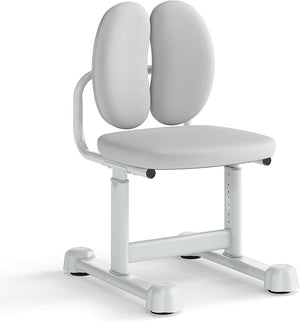Sedia da Scrivania per Bambini 3+ Anni, Sedia Imbottita per Studiare con Doppio Supporto Lombare e Altezza Regolabile, Chair da Compiti per Casa e Scuola, Portata 100 kg (Grigio)
