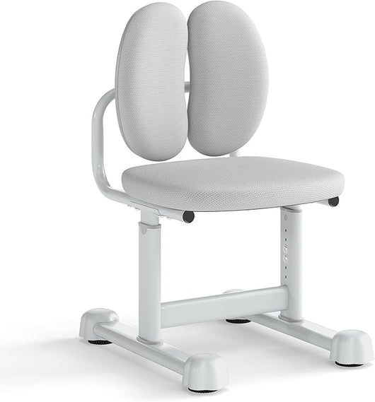 Sedia da Scrivania per Bambini 3+ Anni, Sedia Imbottita per Studiare con Doppio Supporto Lombare e Altezza Regolabile, Chair da Compiti per Casa e Scuola, Portata 100 kg (Grigio)