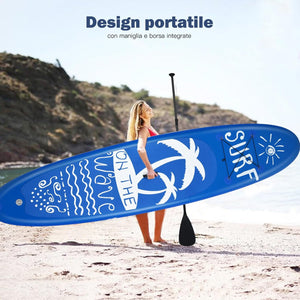 SUP Stand Up Paddle Board Tavola da SUP Gonfiabile con Borsa e Pinne