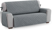 Copridivano Trapuntato Proteggi Salva Divano Poltrona Tinta Unita Grigio 2 Posti