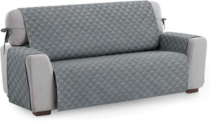 Copridivano Trapuntato Proteggi Salva Divano Poltrona Tinta Unita Grigio 2 Posti