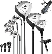 Set da Golf Completo con 9 Mazze, Sacca, Driver 460cc, Set Completo di Mazze da Golf per Uomo