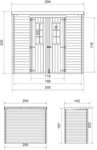 TIMBELA M311C Casetta da Giardino - L204xL142xA200cm/2.22m2