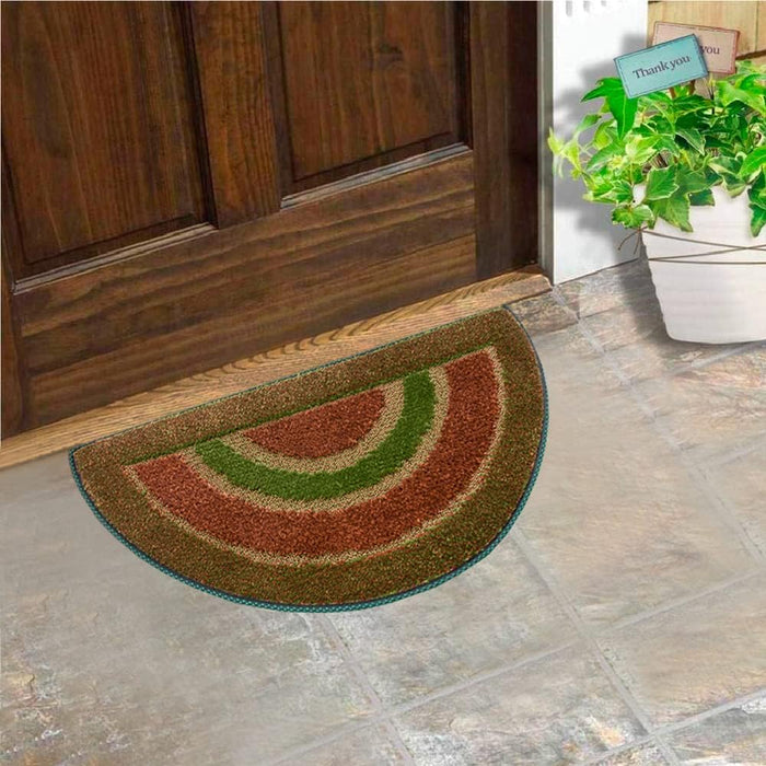 Zerbino Ingresso Semiluna Asciugapassi Assorbente Antiscivolo Vellutato Made In Italy Verde