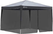 Tenda da Campeggio 3x3 m - Chiusura a Ritorto con Nastro Adesivo Protezione dagli Insetti - Retino Antizanzare Nero