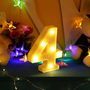 Trade Shop - Numero 4 Luminoso Bianco A Led Decoro Per Eventi Feste Luce Calda 3000k 16x3cm -