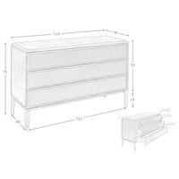 Cassettiera in pvc verde scuro e noce