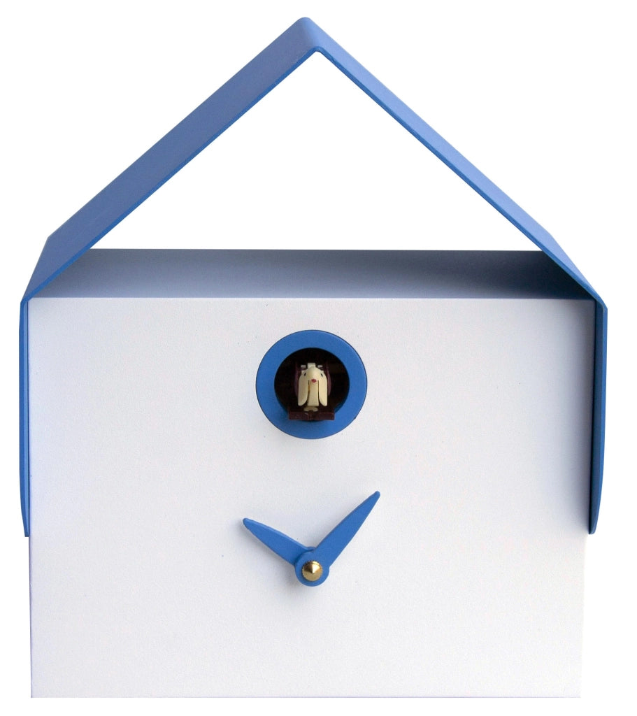 Orologio a Cucù da Parete e Tavolo 19,5x23x14 cm Pirondini Italia Dotto Bianco e Blu