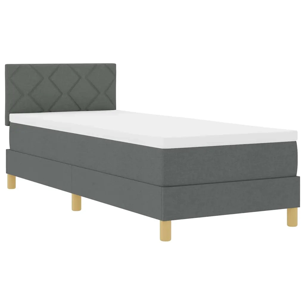 Letto a molle con cuscino Grigio scuro 80 x 200 cm Tessuto 3338952