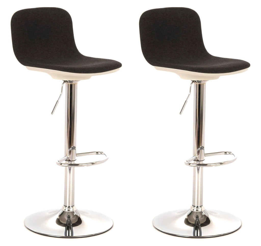 Set 2 Sgabelli 38,5x36xH88/102 cm in Tessuto e Metallo Jimmy Grigio scuro