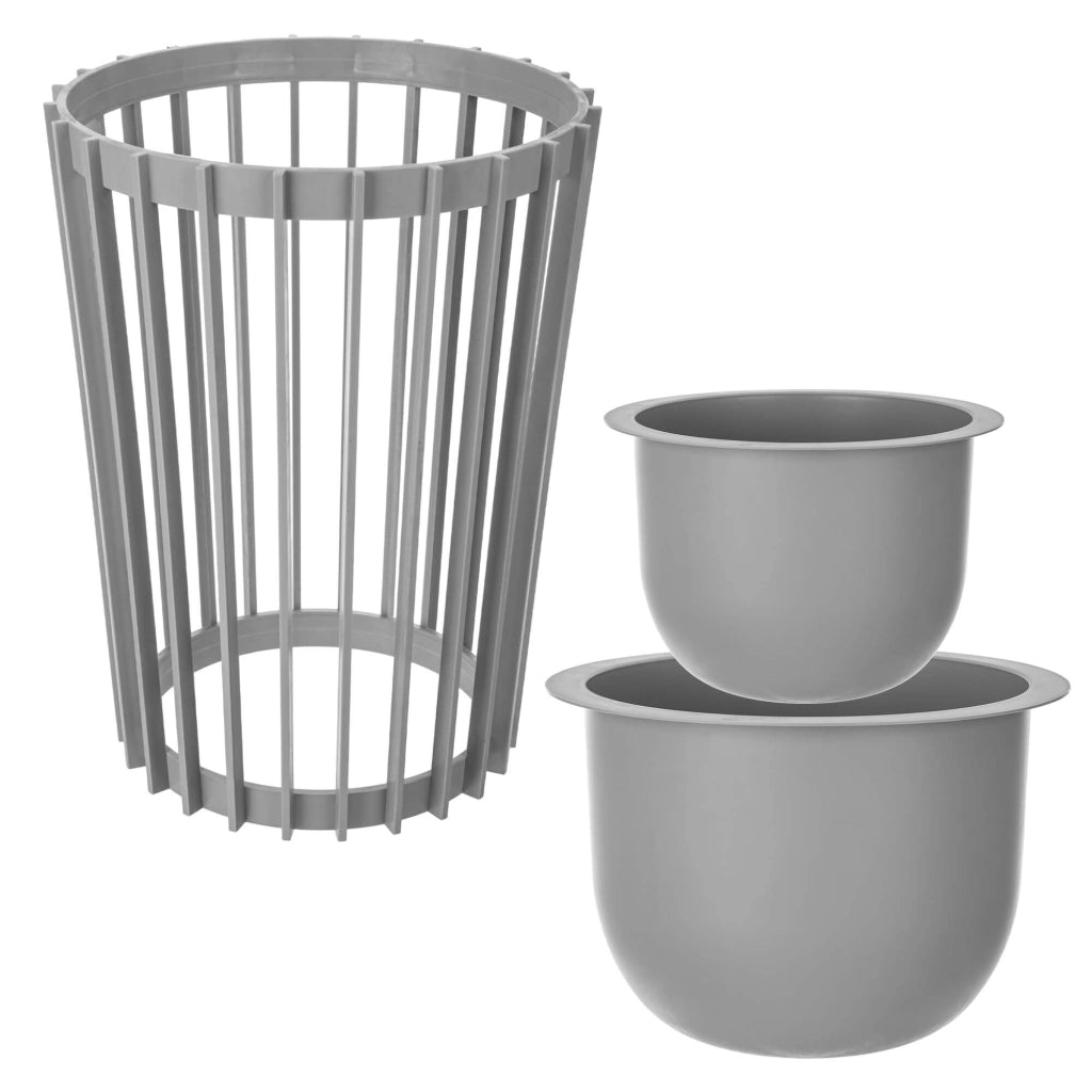 Supporto per fiori bifacciale KADAX Loft, grigio, 39,5 cm + 2 inserti