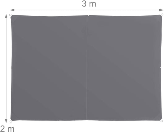 Vela ombreggiante rettangolare 2 x 3 m grigia 13_0002933