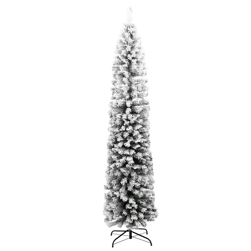 Albero di Natale Artificiale-Decorazioni natalizie con Neve Fioccata Verde 240 cm PVC