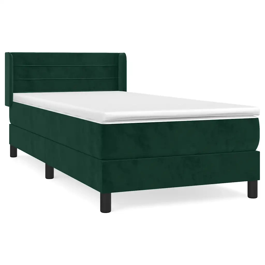 Giroletto a Molle con Materasso Verde Scuro 90x200 cm Velluto cod mxl 61475