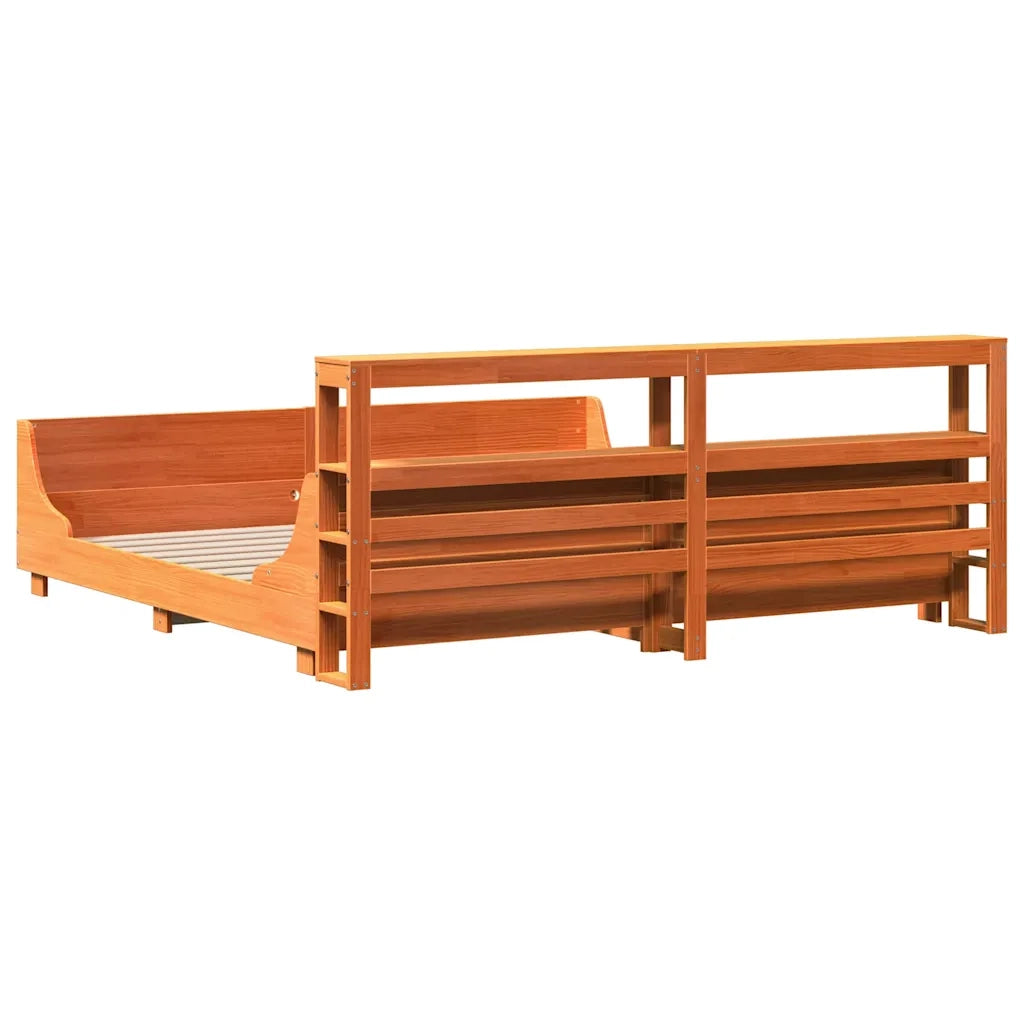 vidaXL Letto senza Materasso Marrone Cera 180x200 cm in Legno di Pino