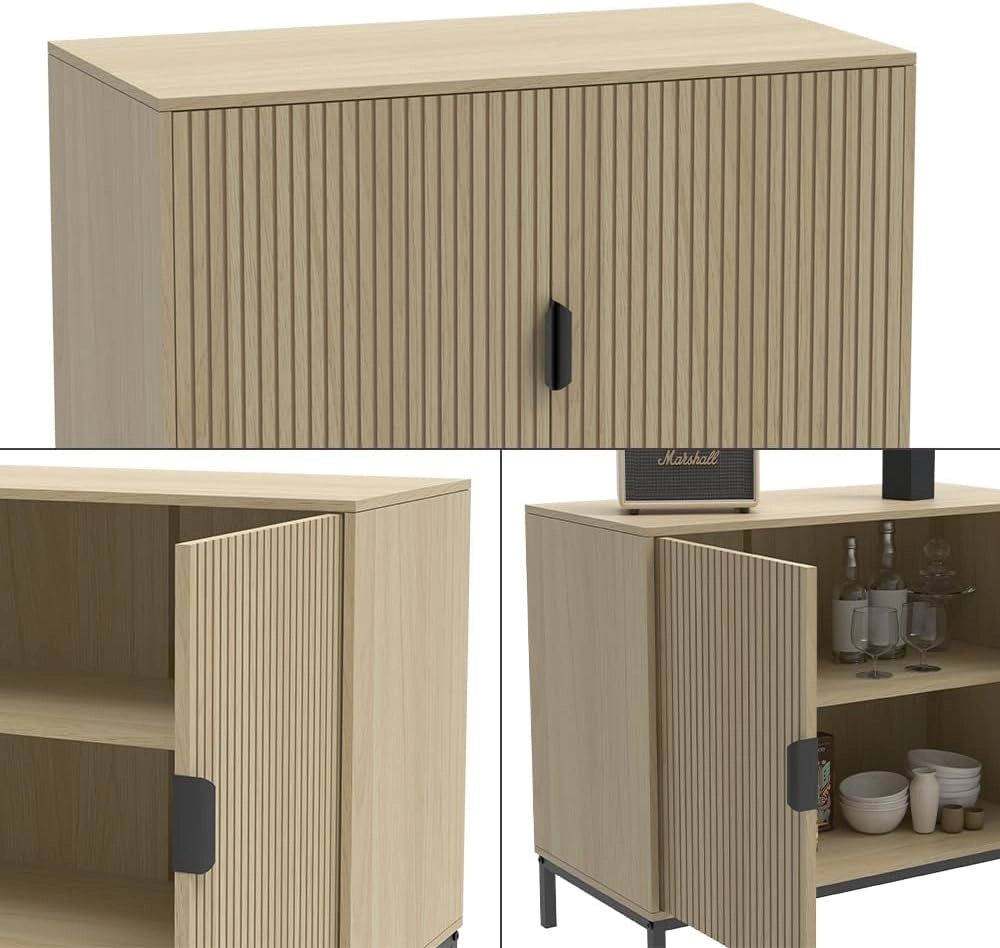 Cassettiera Lennox, Rovere, 80 x 45 cm con 2 porte