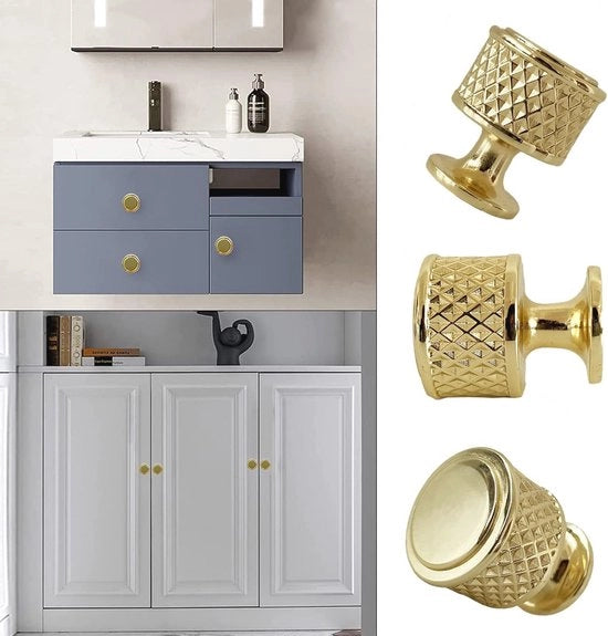 Pomelli per porta in oro 6 pezzi - Maniglie moderne per camere