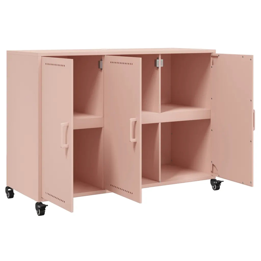 Credenza | Madia | Buffet da pranzo | Armadio da pranzo Rosa 100,5x39x72 cm in Acciaio