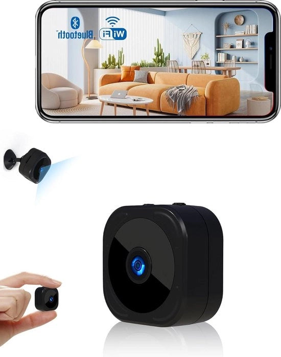 Camera di Sorveglianza Wi-Fi 1080p Mini Binni e All'Aperto Registrazione a Distanza Discreta Rilevamento Movimenti Visione Notturna XS