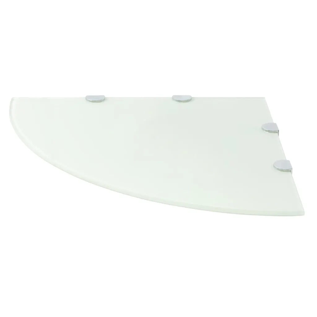 Scaffali Angolari 2 pz Supporti Cromati e Vetro Bianco 45x45 cm cod mxl 33097