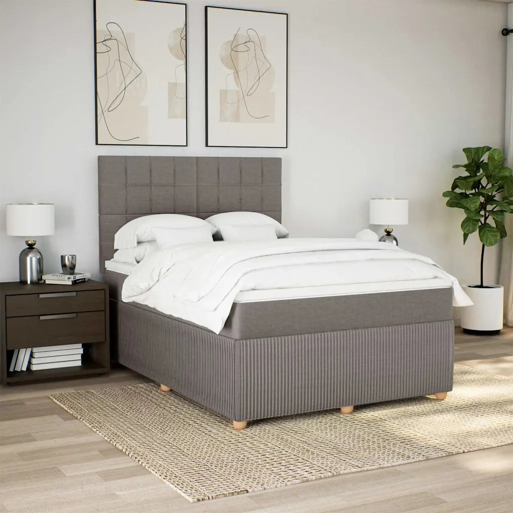 Giroletto a Molle con Materasso Tortora 160x200 cm in Tessuto 3292111