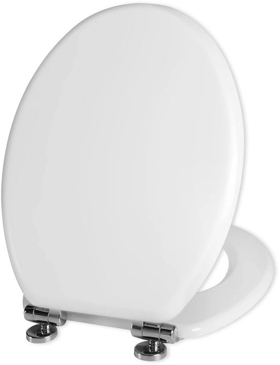 Tappo Toiletto in Legno, Sostituzione, Antimicrobico, Regolabile, Chiusura Rapida, Coperchio Rimovibile per Pulizia e Installazione Facile (bianco)