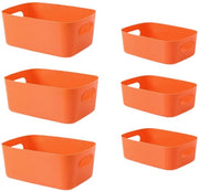 Scatole di stoccaggio in plastica - Organizzatore multifunzionale - 2 pezzi - Arancione