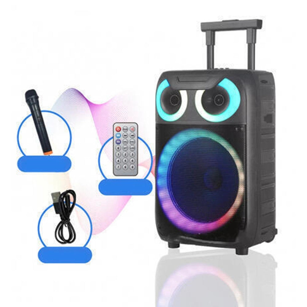 Trade Shop - Altoparlante Bluetooth Karaoke Con Microfono Telecomando Effetti Di Luce Led Rgb Q-yx8000 -
