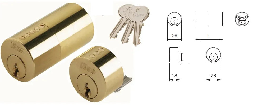 ISEO 854457 COPPIA CILINDRI F5 INTERNO DIAM.26 X PORTE MAX M