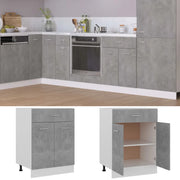 vidaXL Armadio Inferiore Cassetto Grigio Cemento 60x46x81,5Multistrato