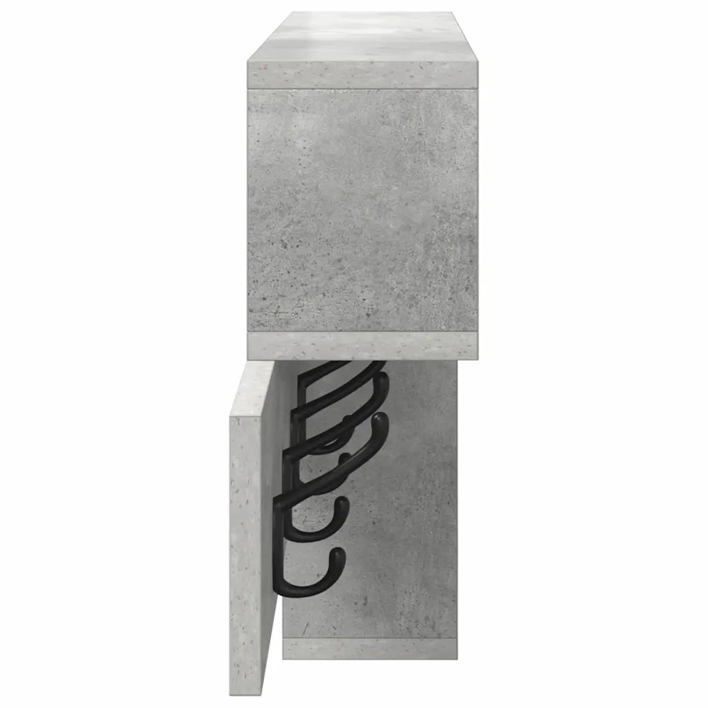 vidaXL Appendiabiti a muro Grigio cemento 100 x 12 x 43.5 cm