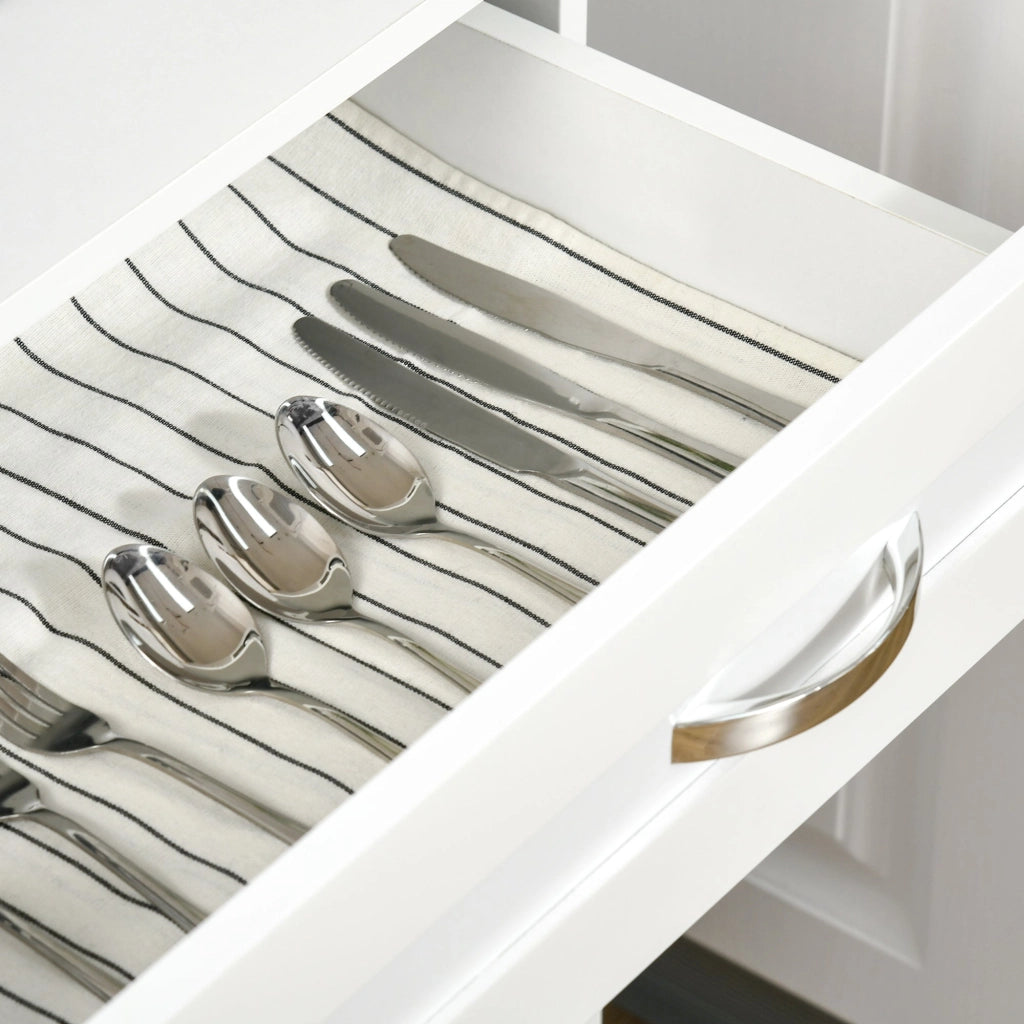 Mobile Dispensa da Cucina 80x48x170 cm con Ante in Vetro Bianco
