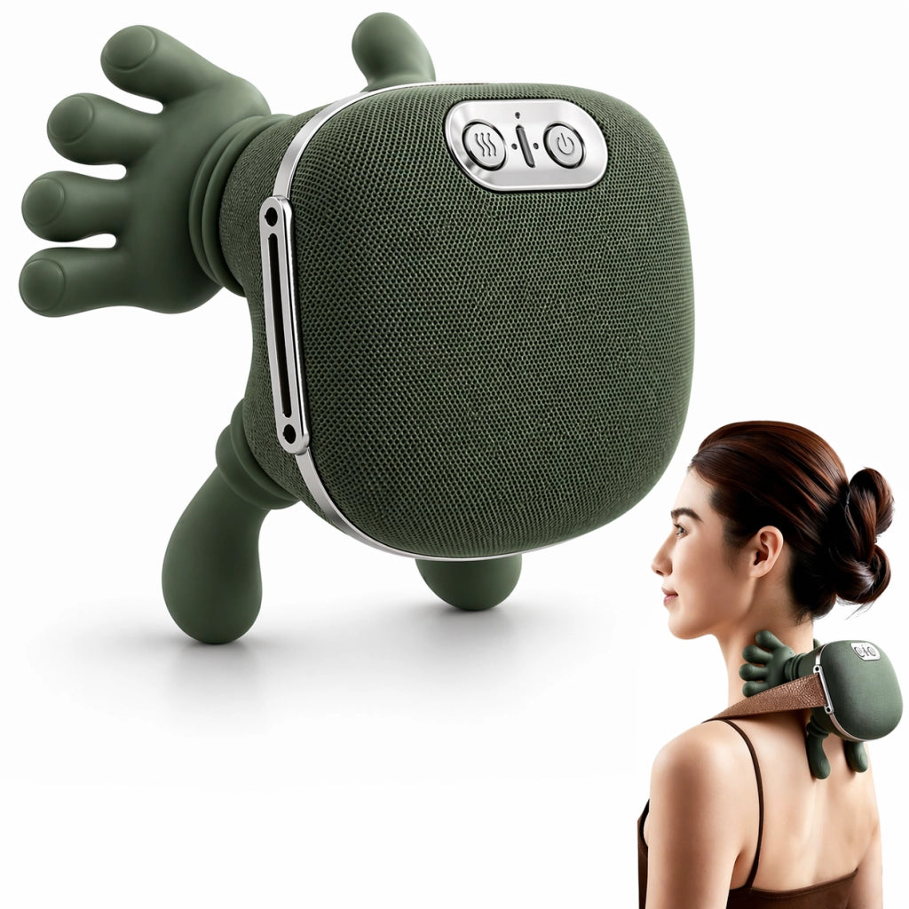 Massaggiatore Per Collo Cervicale e Spalle 4D Shiatsu Con Calore Senza Fili USB