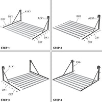 Stendibiancheria da Parete Pieghevole Antiruggine Resistente Stendino da Esterno o Interni, Salvaspazio Stendino per Balcone Bagn, con 8 Asticelle, 60cm