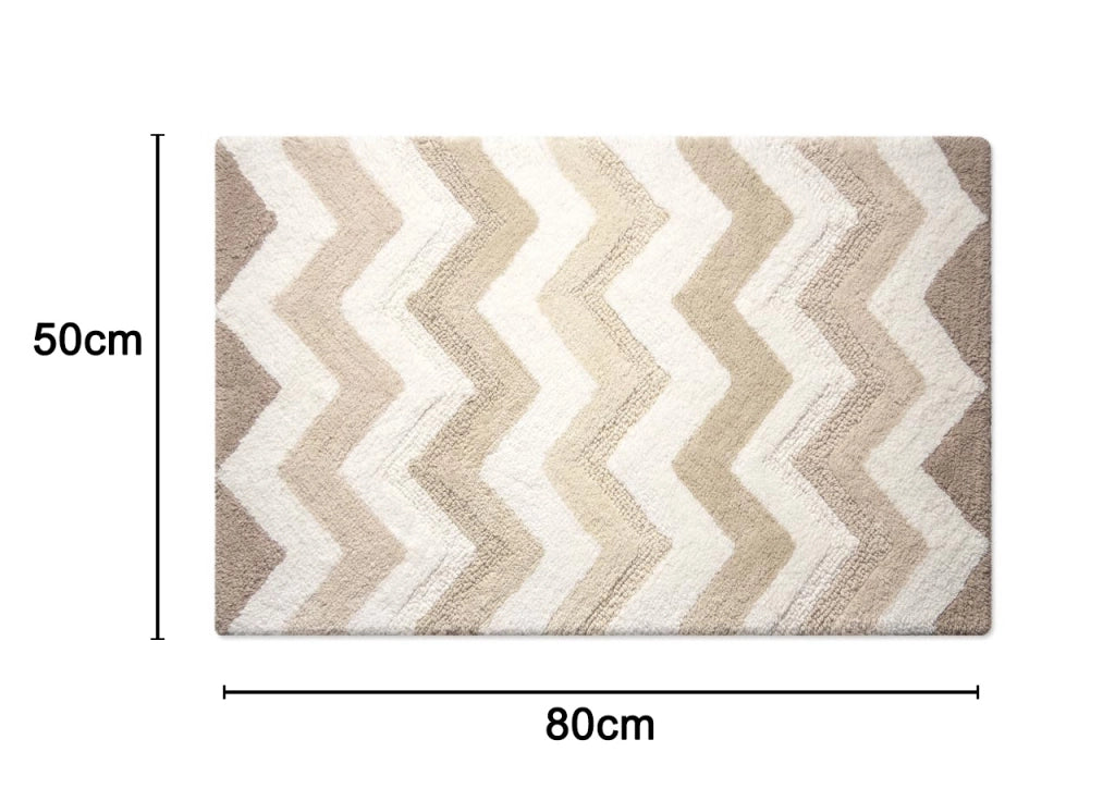Tappeto Casa Bagno Cotone Spugna Morbida Antiscivolo Tono Su Tono Corner - 50x80 - Naturale