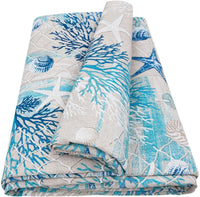 Telo Arredo GranFoulard 170X280 Cm Marino Copritutto Cotone Copri Divano Letto Multiuso Moderno