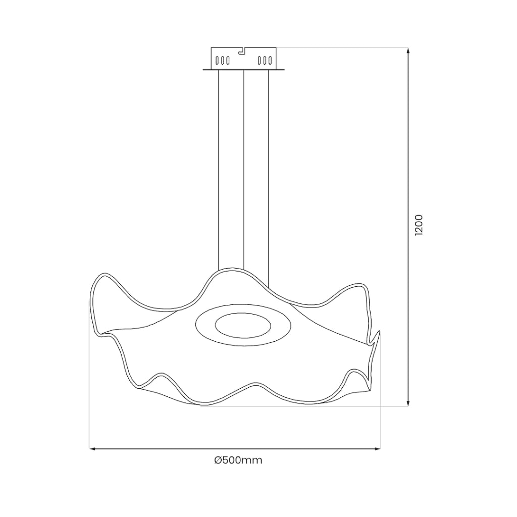 Lampada a sospensione ondulata oro LED 16W 4000K LARGO