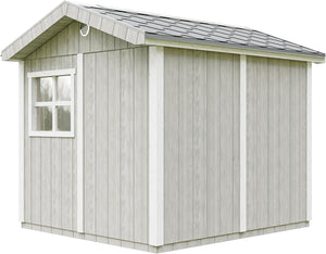 Casetta da giardino di qualit? premium 5,9 m² - H252x250x294 cm - Timbela M913-TUNDRA GREY