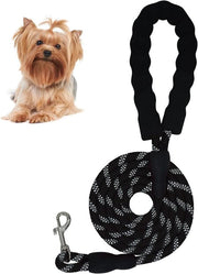 Raccordo per cani robusto con impugnatura confortevole - Riflettente, 150 cm, nero