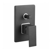 Miscelatore doccia ad incasso nero opaco con deviatore design rettangolare Ambert