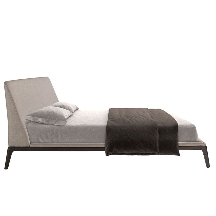 Letto in tessuto grigio