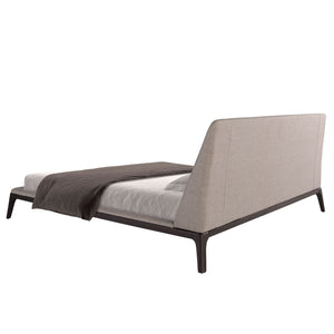 Letto in tessuto grigio